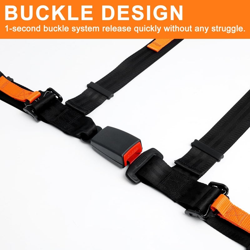 Yakitoko Universal 4 point Safety Harness Set 2 in Fits Go Kart,UTV,ATV,Racing Black - Image 4
